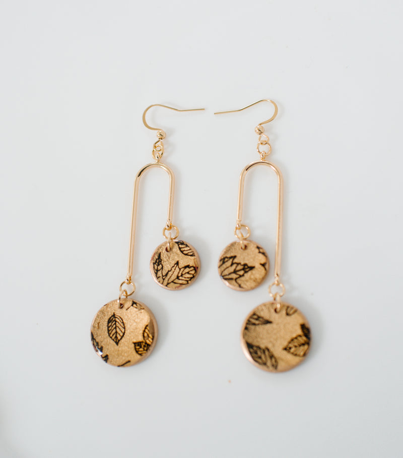 Gold foil circle dangles