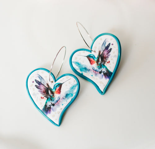 Hummingbird hearts (gold and silver)
