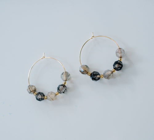 Dainty bead hoops