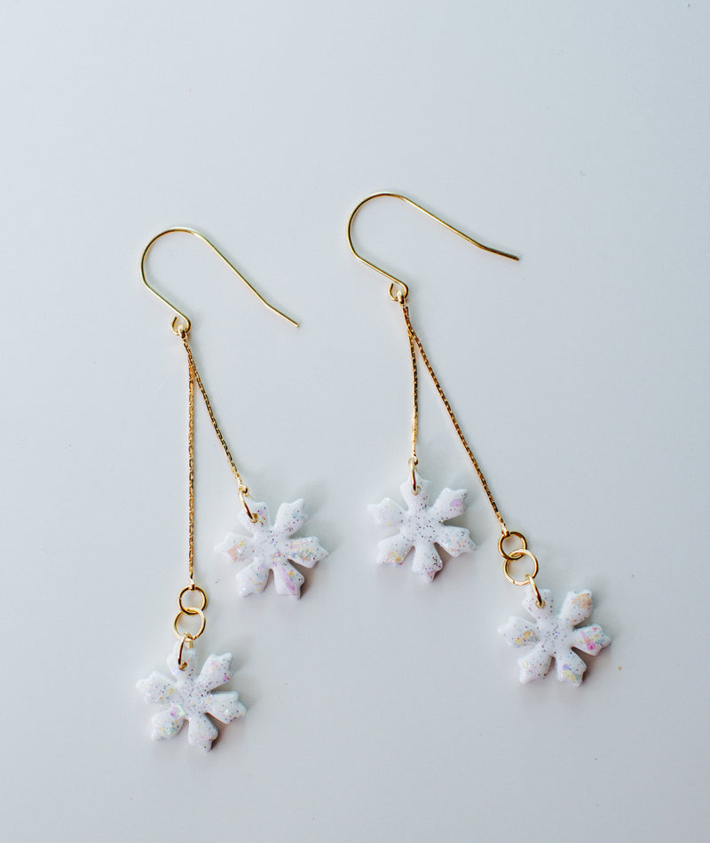 Snowflake dangles (gold and silver)