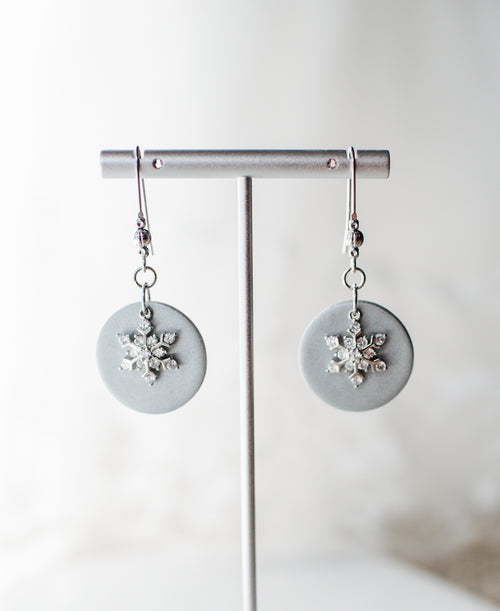 Silver snowflake dangles