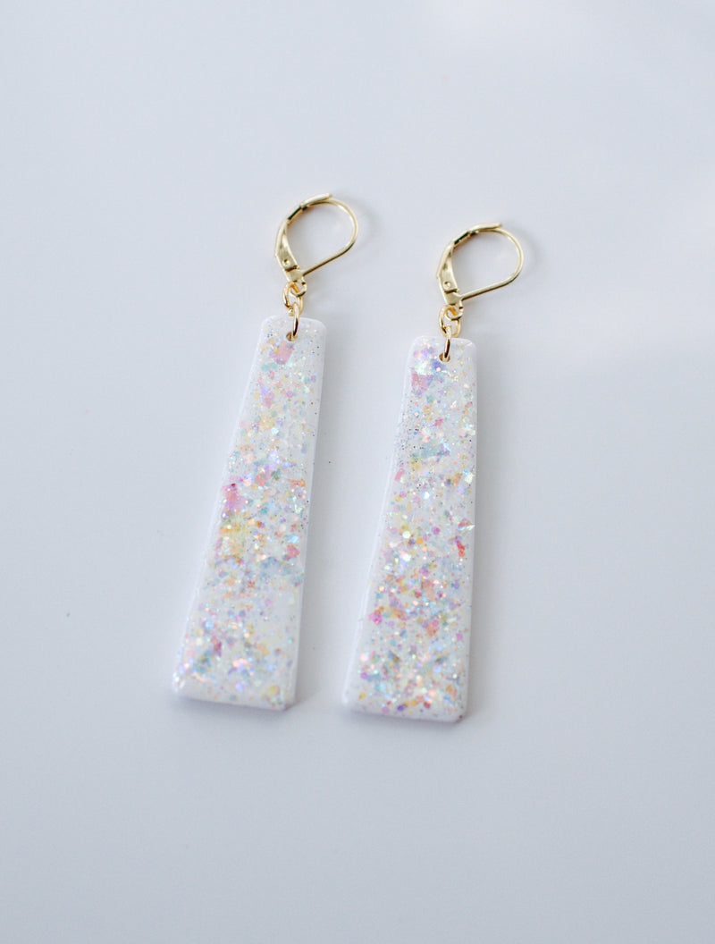 Opal huggie dangles