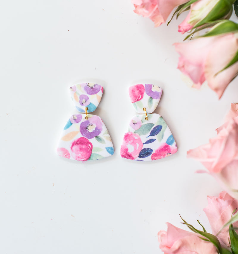 Summer floral "dress" dangles