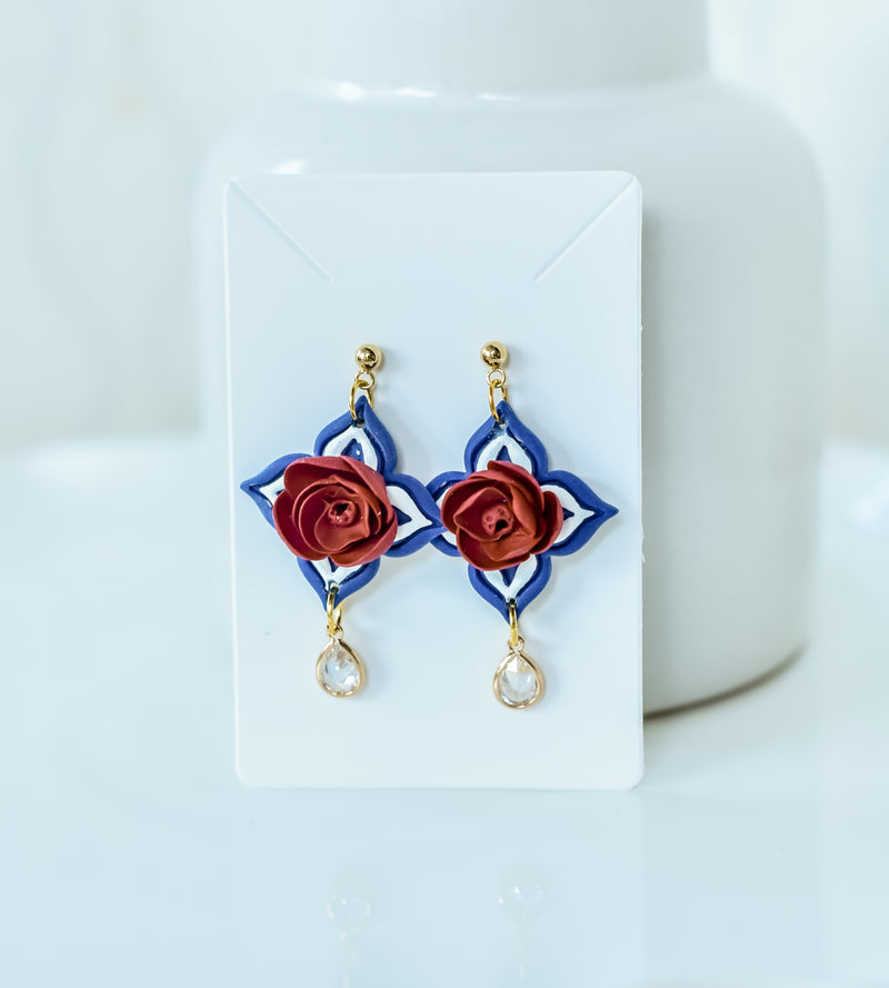 Red Rose and Navy dangles