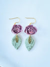 Lavendar and sage floral dangles