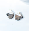 graphite gold glitter pearly hot cocoa mugs