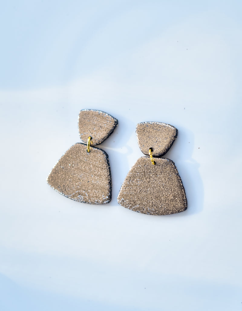 Gold glitter trapezoid dangles