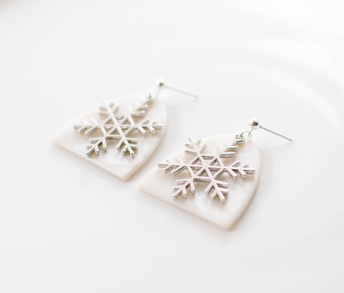 SIlver snowflake earrings