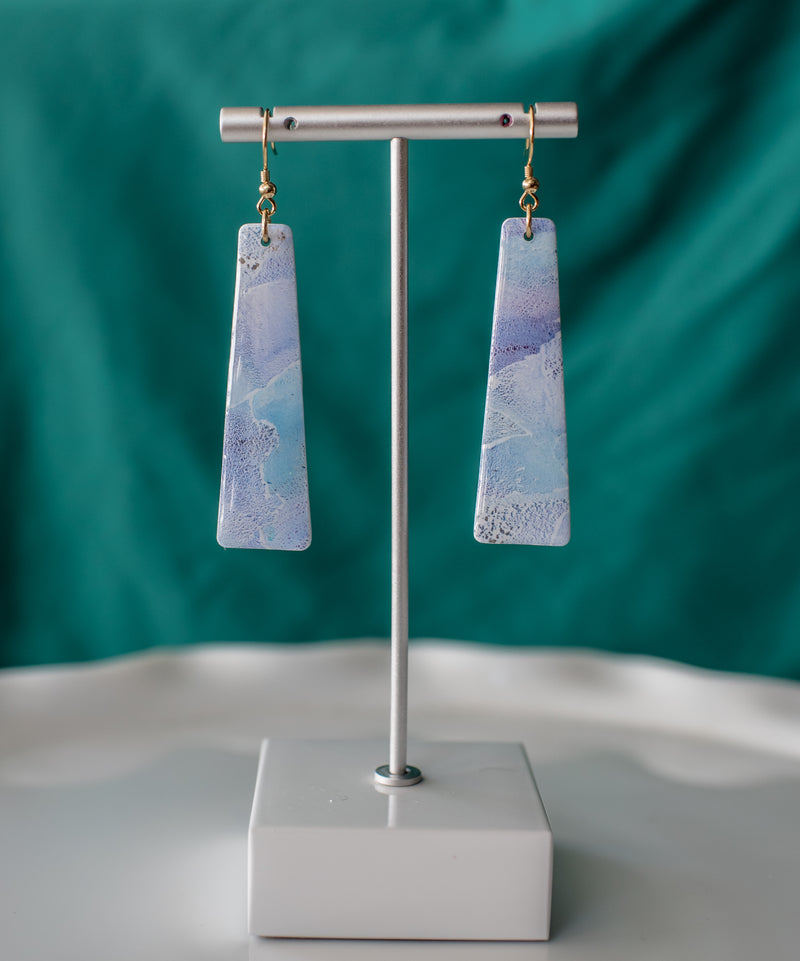 Blue watercolor long dangles