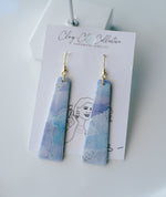 Blue watercolor long dangles